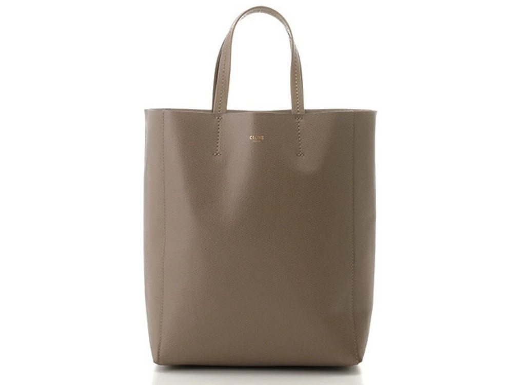 Celine Tote Bag Vertical Cabas Embossed Beige Cream